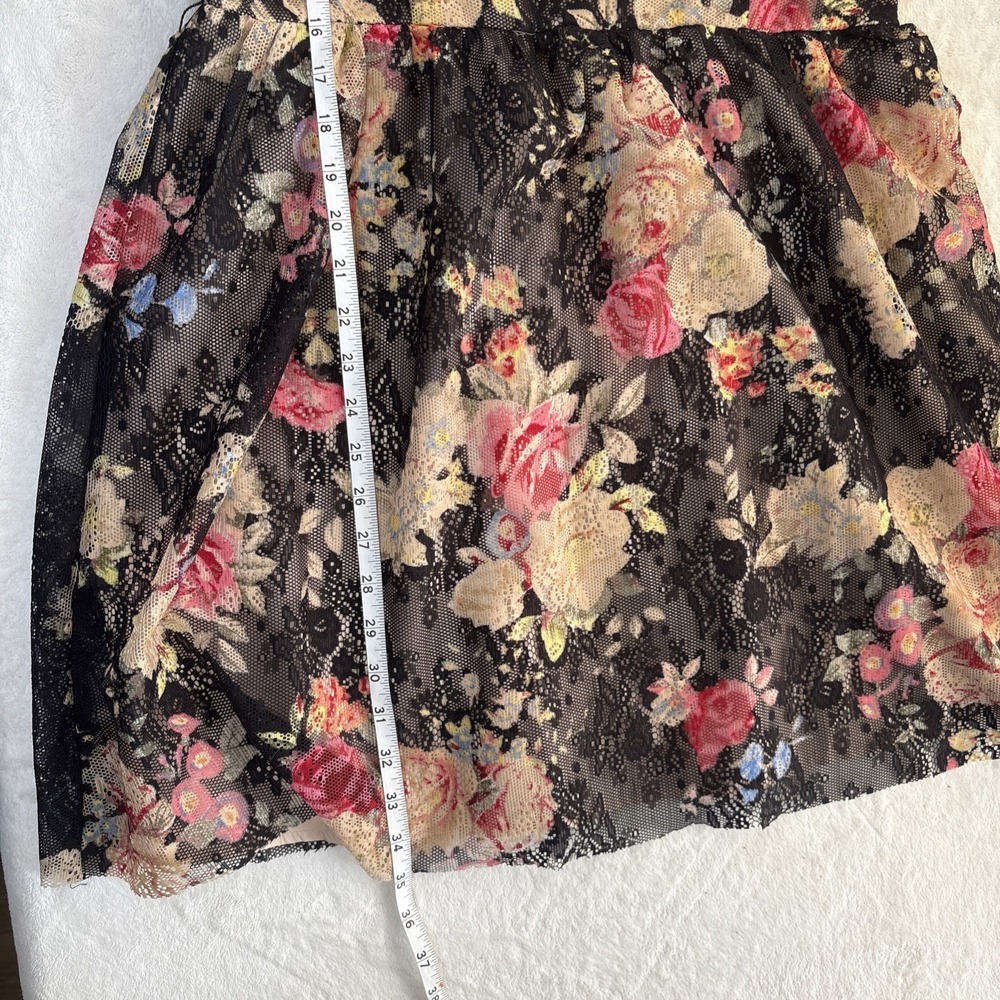 American Rag Floral Fit & Flare Sleeveless Dress Women's Large Floral Sheer - Picture 5 of 8